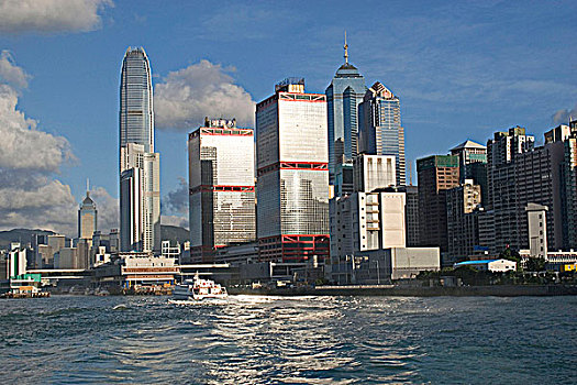 中心,天际线,渡轮,香港