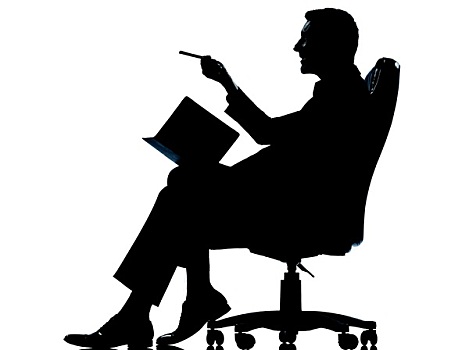 一个,商务,男人,时间表,记录,坐,扶手椅,剪影
