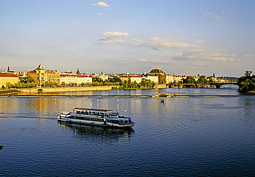 游船,伏尔塔瓦河,布拉格,捷克共和国