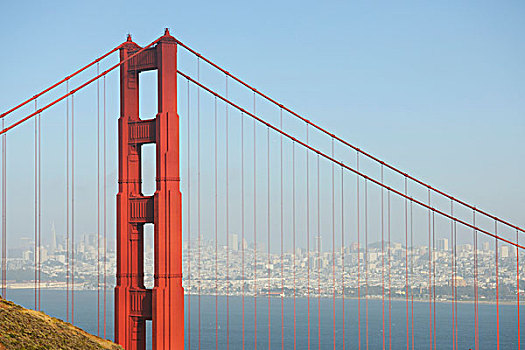 金色,大门,桥,晚间,亮光,旧金山,加利福尼亚,美国