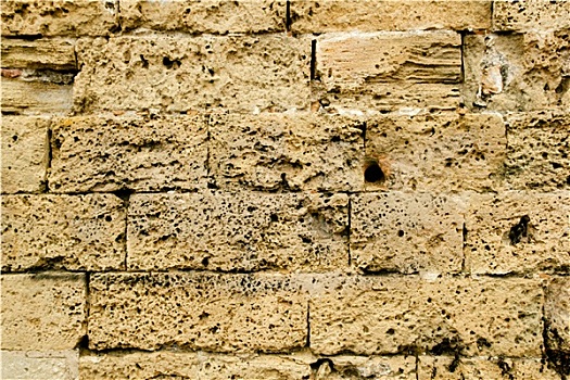 砂岩,石头,砖石建筑,墙壁,马略卡岛