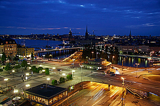 黃昏,斯德哥尔摩,瑞典,欧洲