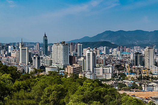 福建省福州市城区高楼建筑环境景观