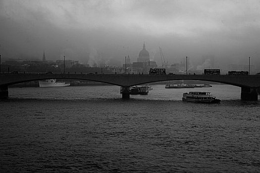 桥,河,滑铁卢桥,泰晤士河,圣保罗大教堂,伦敦,英格兰