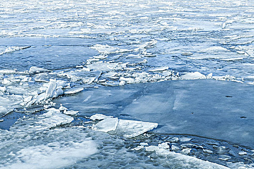 冰,碎片,遮盖,展示,冰冻,河,水,深蓝,自然背景