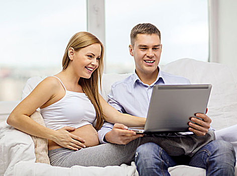 怀孕,亲子,互联网,科技,概念,期待,家庭,笔记本电脑