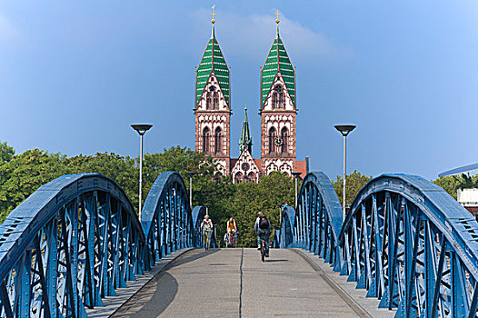 神圣,心形,教堂,建造,风格,蓝色,桥,正面,巴登符腾堡,德国,欧洲
