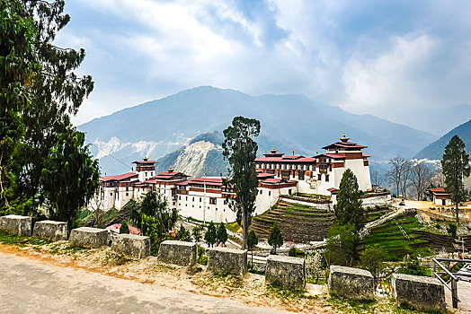 寺院,要塞,宗派寺院,喜玛拉雅,区域,不丹,亚洲
