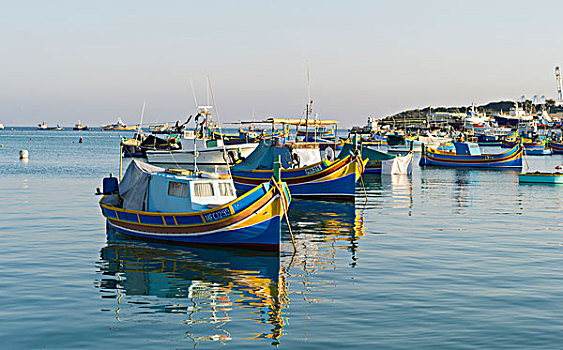 渔船,港口,马尔萨什洛克,彩色,传统,涂绘,船首,霍鲁斯,欧洲,南欧,马耳他,大幅,尺寸
