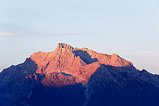 山,早晨,贝希特斯加登阿尔卑斯山,贝希特斯加登地区,地区,上巴伐利亚,德国,欧洲