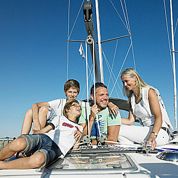 家庭,放松,帆船