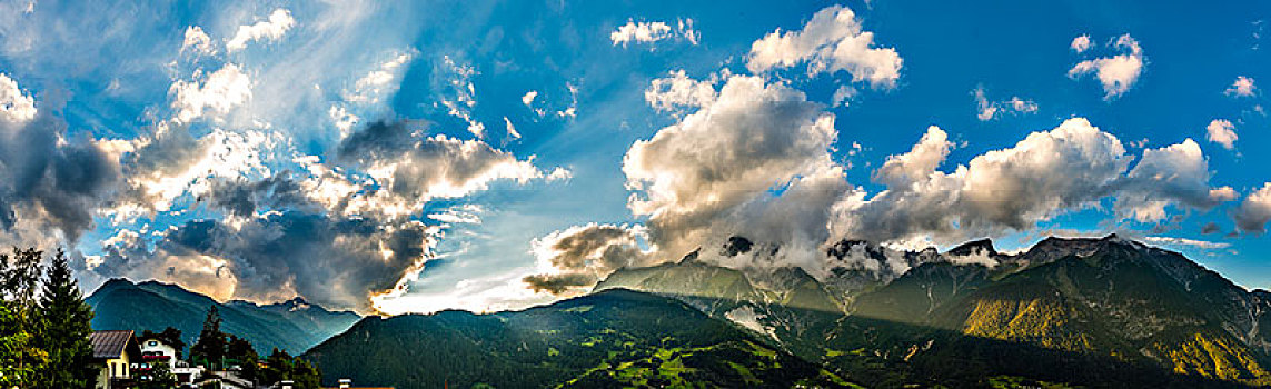 高山,云,天空,山,北方,阿尔卑斯山,山谷,提洛尔,奥地利,欧洲