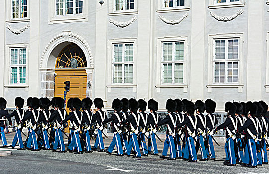 哥本哈根,丹麦,皇家卫兵,正面,宫殿
