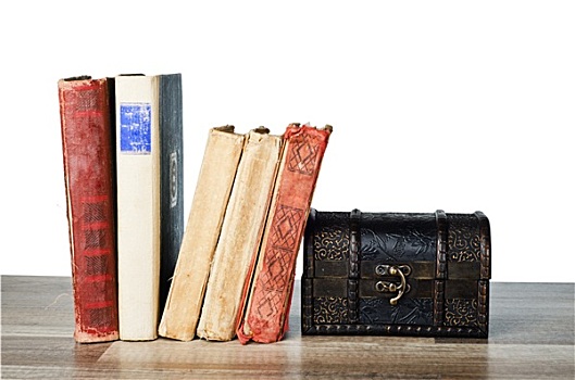 首饰盒,老,书本,木质,表面