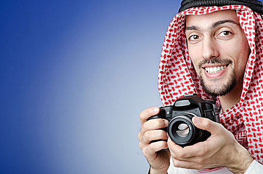 阿拉伯,摄影师,工作室,拍摄