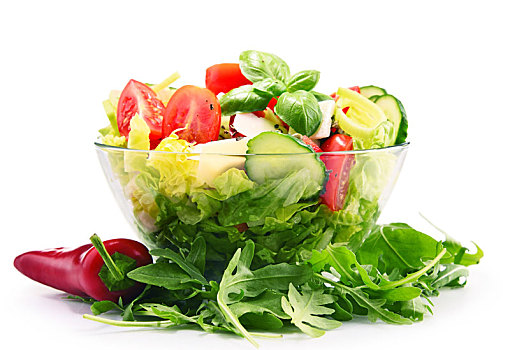 构图,蔬菜沙拉,碗,均衡饮食