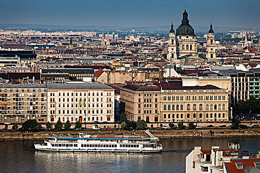 多瑙河,俯视,布达佩斯,匈牙利