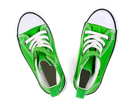 绿色,运动鞋,俯视