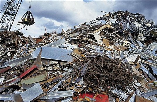 废品堆放场,残骸,再循环,斯图加特,巴登符腾堡,德国,欧洲