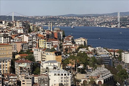 全景,上方,屋顶,博斯普鲁斯海峡,桥,伊斯坦布尔,土耳其
