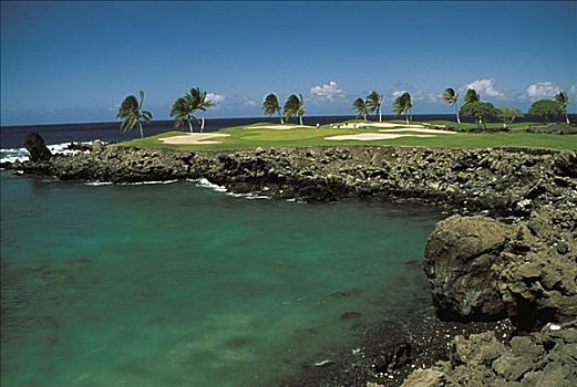 夏威夷,夏威夷大岛,柯哈拉海岸,毛纳拉尼,胜地,褐色,南,高尔夫球场