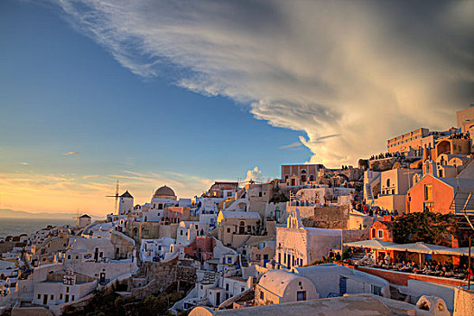 希腊,锡拉岛,城镇,彩色,建筑