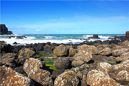 漂亮,岩石,海岸线,爱尔兰