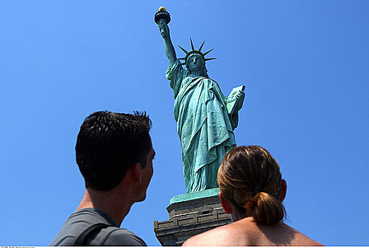 游客,自由女神像