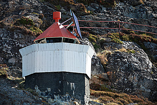 挪威,灯塔,岩石,岛屿,红色,上面