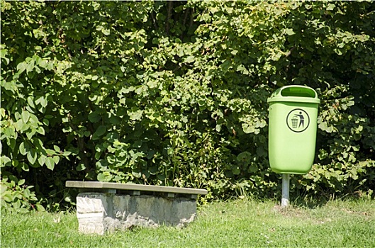 绿色,垃圾箱