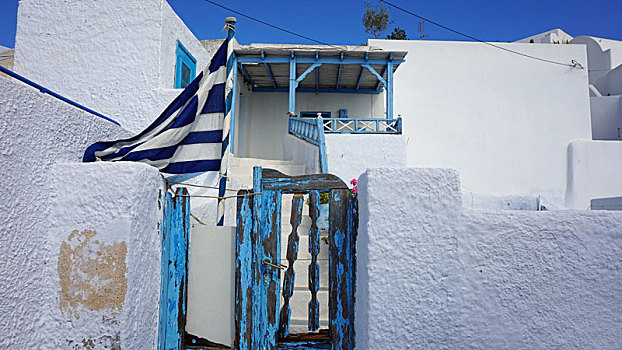 门,小,希腊,乡村,锡拉岛