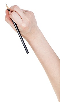 手,颜料,黑色,铅笔,隔绝,白色背景