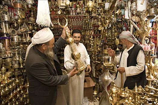 销售,银器,露天市场,也门,中东