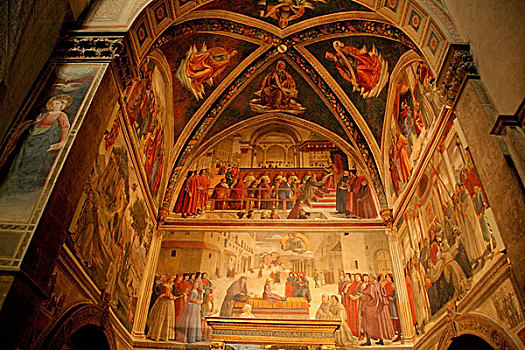 装饰,天花板,教堂,室内,佛罗伦萨,托斯卡纳,意大利