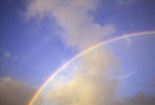 夏威夷,一对,彩虹,拱形,云,蓝天