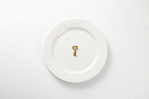 金色,钥匙,盘子
