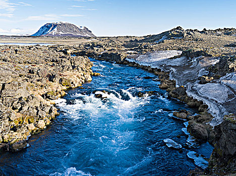 冰岛高地,西部,兰德玛纳,冬天,冰,雪,大幅,尺寸