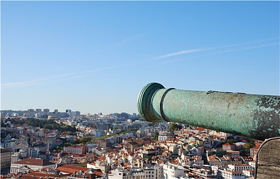 城市,里斯本,葡萄牙,大炮,武器