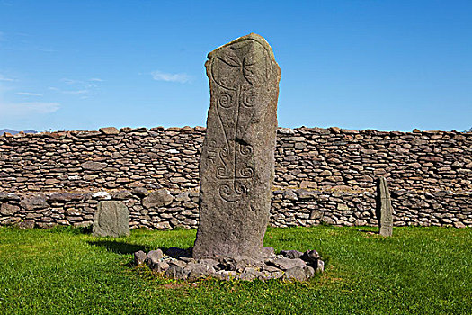 站立,石头,靠近,丁格尔半岛,凯瑞郡,爱尔兰