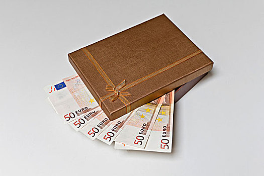 礼盒,丝带,欧元,货币