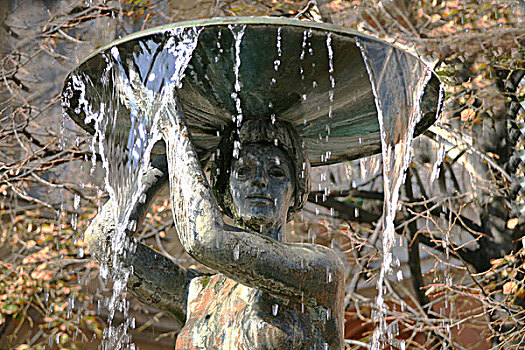 雕塑,女人,喷水池,布达佩斯,匈牙利