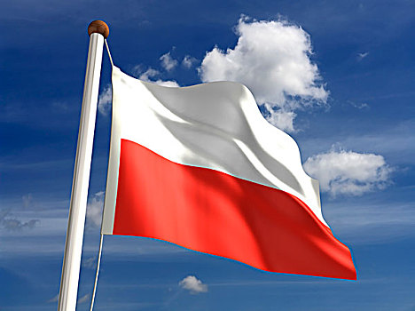 波兰,旗帜,裁剪,小路