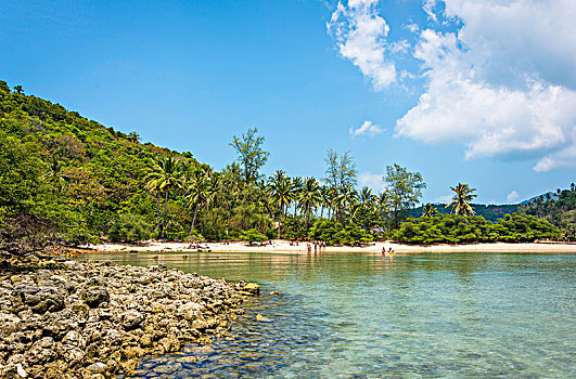 风景,海滩,自然风光,湾,白色,沙滩,岛屿,苏梅岛,潘甘岛,海湾,泰国,亚洲