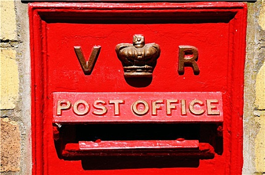 老,红色,维多利亚时代风格,邮箱