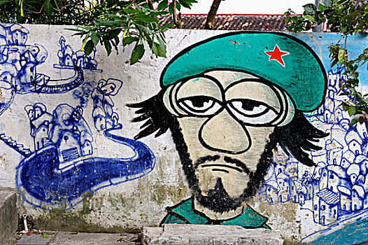 巴西,里约热内卢,棚户区,涂鸦