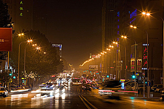 道路,夜晚,大连,中国