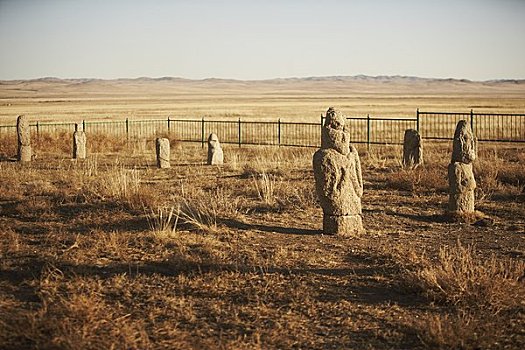 墓石,墓地,国家公园,蒙古