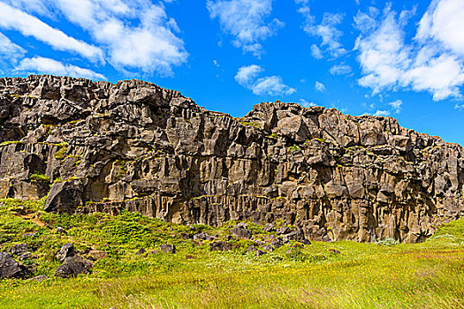 悬崖,火山岩,石头,国家公园,冰岛
