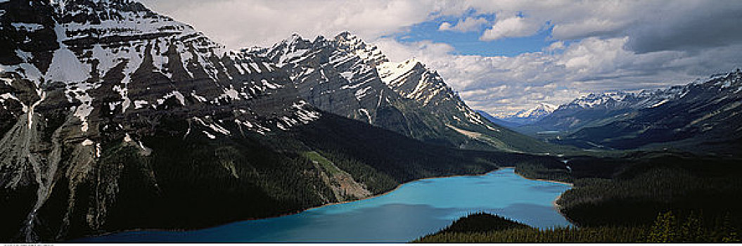 佩多湖,山峦,班芙国家公园,艾伯塔省,加拿大