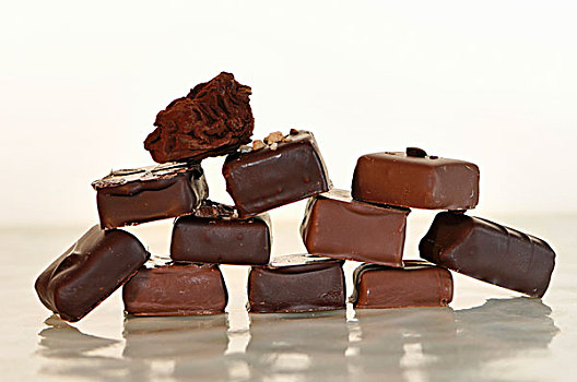 一堆,巧克力,果仁糖